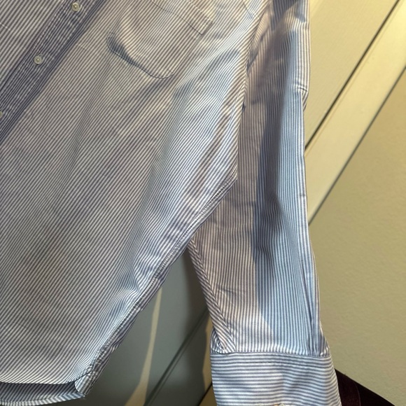 Brooks Brothers Shirt Adult 17.5 33 Non Iron Madison Purple Striped Button Down - Picture 7 of 8
